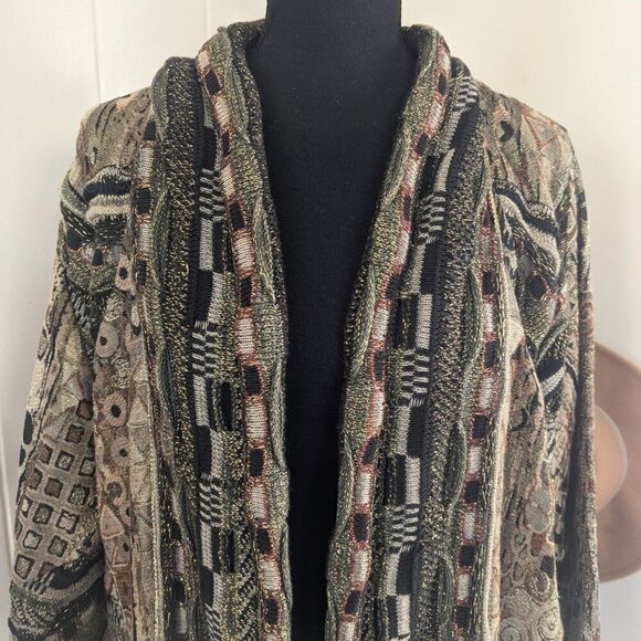 VTG The Icing Sweater Patchwork Metallic Maximalist Rock Boho Whimsigoth Y2K - Picture 3 of 7